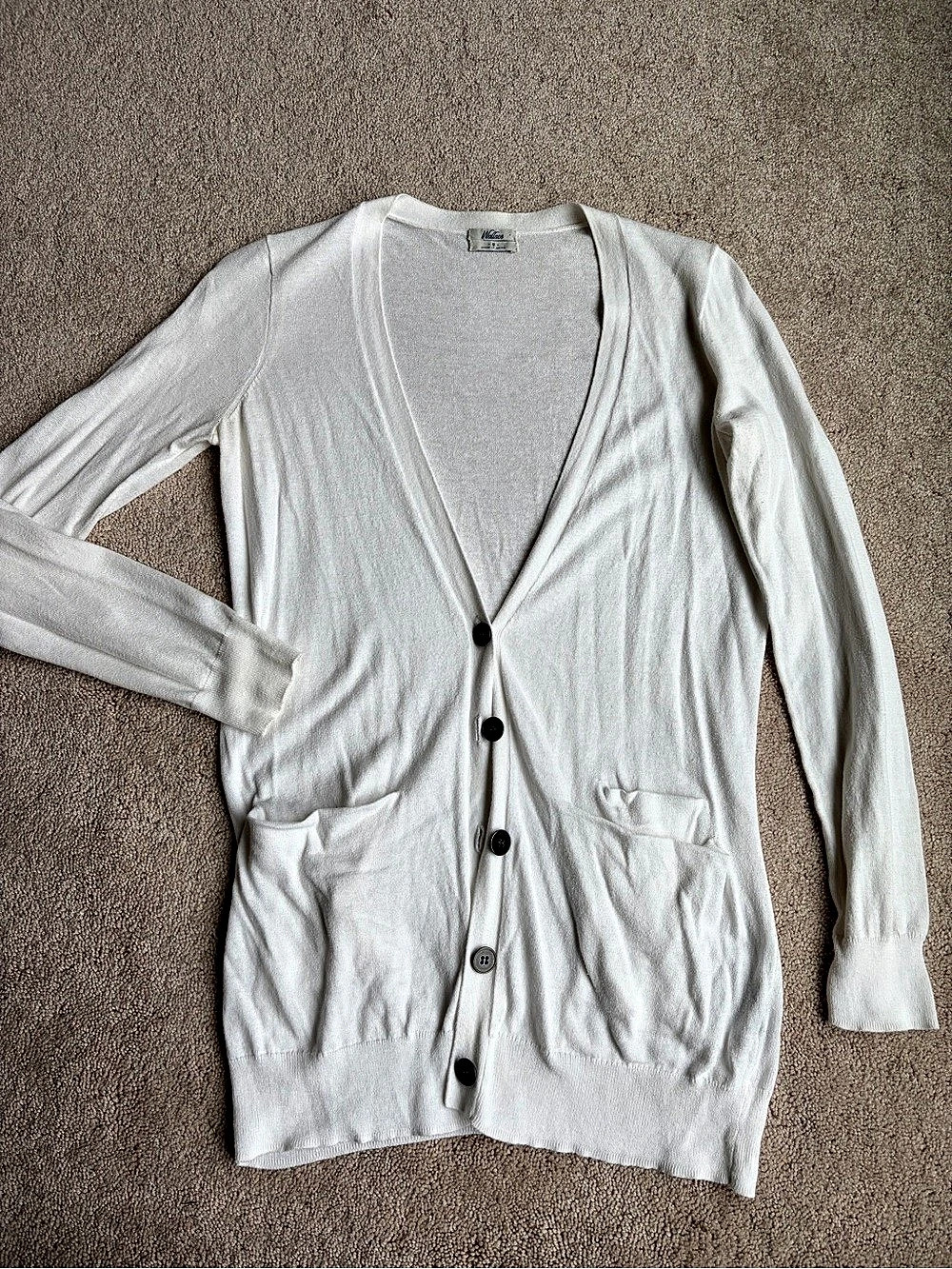Madewell Cotton Cardigan in White Size Small